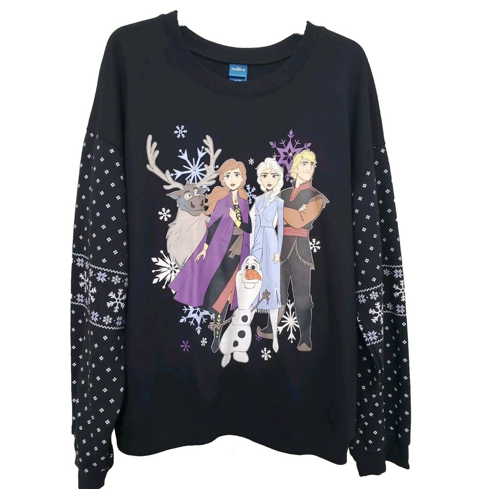 Disney Frozen II Light-Up Sweatshirt Juniors XL Anna Elsa Kristoff Olaf Sven